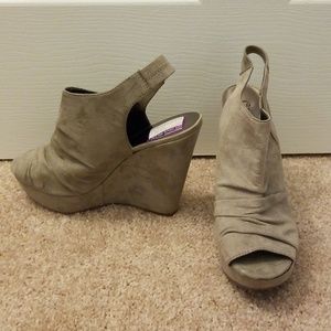 Taupe Wedge Heels